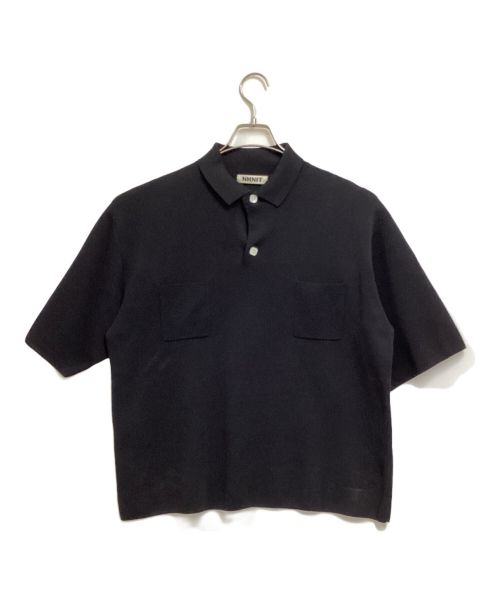 NKKIT（ンニット）NKKIT (ンニット) high gauge cotton mix knit polo shirt ブラック サイズ:FREEの古着・服飾アイテム