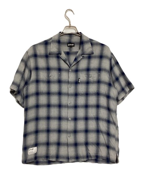 Schott（ショット）Schott (ショット) OMBRE PLAID SS SHIRT ネイビー×グレー サイズ:Mの古着・服飾アイテム