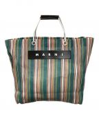 MARNIマルニ）の古着「MARKET STRIPE BAG」｜レッド×グリーン