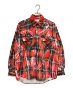 doubletダブレット）の古着「MIRAGE PRINTED CHECKED SHIRT」｜レッド