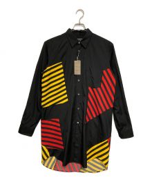 COMME des GARCONS HOMME PLUS（コムデギャルソンオムプリュス）の古着「ストライプパターンロング長袖シャツ」｜ブラック