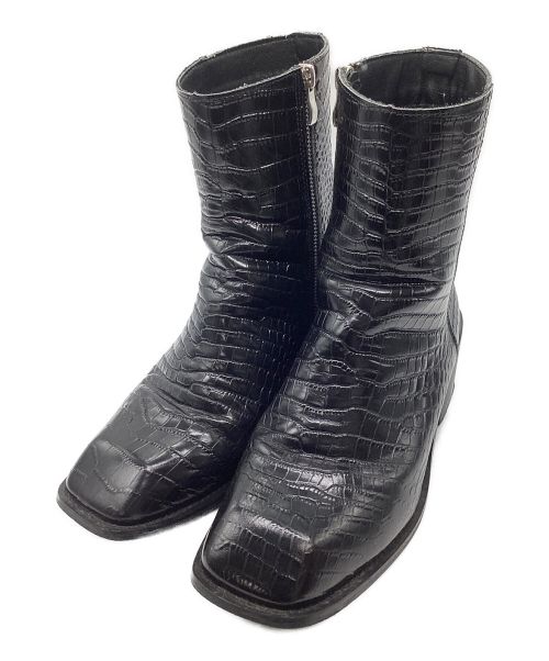 soerte（ソエルテ）soerte (ソエルテ) Square toe leather boots ブラック サイズ:41の古着・服飾アイテム