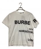 BURBERRYバーバリー）の古着「ホースフェリープリント ロゴオーバーサイズTシャツ」｜ホワイト
