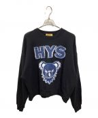 Hysteric Glamourヒステリックグラマー）の古着「HYS DEADアップリケオーバーサイズスウェット」｜ブラック