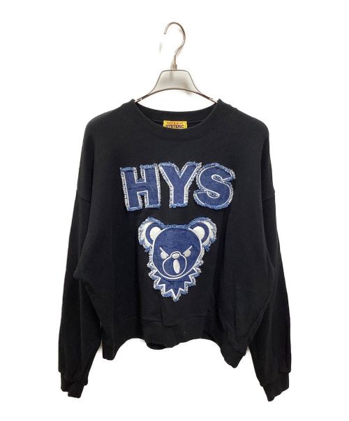 Hysteric Glamour（ヒステリックグラマー）Hysteric Glamour (ヒステリックグラマー) HYS DEADアップリケオーバーサイズスウェット ブラック サイズ:Freeの古着・服飾アイテム