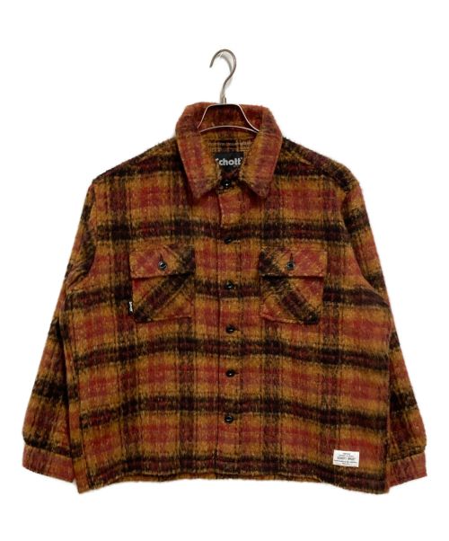 Schott（ショット）Schott (ショット) SHAGGY PLAID SHIRT レッド×オレンジ サイズ:Mの古着・服飾アイテム