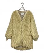 THINK FURシンクファー）の古着「Fur×Knit Medium Cardigan」｜アイボリー