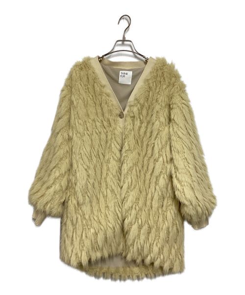 THINK FUR（シンクファー）THINK FUR (シンクファー) Fur×Knit Medium Cardigan アイボリー サイズ:Fの古着・服飾アイテム