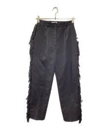 CLANE（クラネ）の古着「FRINGE TAPERED PANTS」｜ブラック