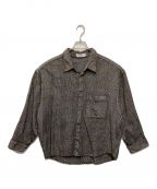 Graphpaperグラフペーパー）の古着「GLENCHECK WOOL L/S BOX SHIRT」｜グレー