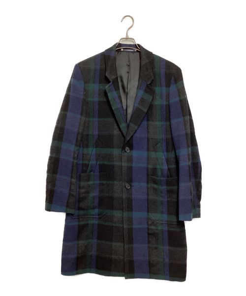 PS Paul Smith（ＰＳポールスミス）PS Paul Smith (ＰＳポールスミス) BLANKET CHECK CHESTER COAT グリーン×ネイビー サイズ:Lの古着・服飾アイテム