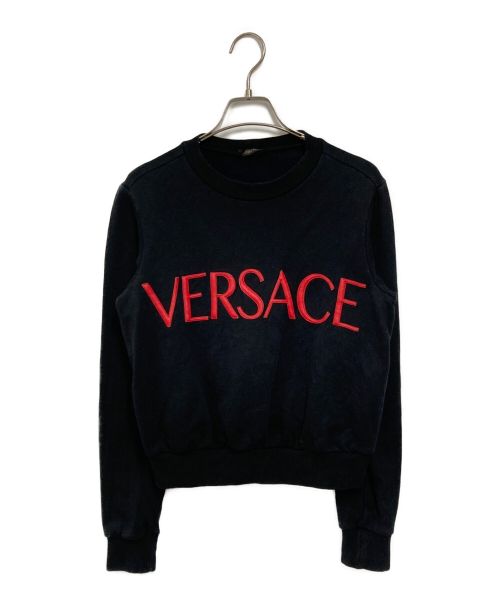 VERSACE（ヴェルサーチ）VERSACE (ヴェルサーチェ) ロゴスウェット ブラック サイズ:40の古着・服飾アイテム