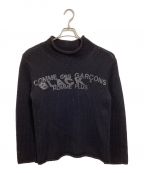 COMME des GARCONS HOMME PLUSコムデギャルソンオムプリュス）の古着「ロゴプリントハイネックニット」｜ブラック