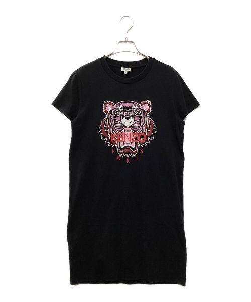 KENZO（ケンゾー）KENZO (ケンゾー) ロゴプリントカットソーワンピース ブラック サイズ:Sの古着・服飾アイテム