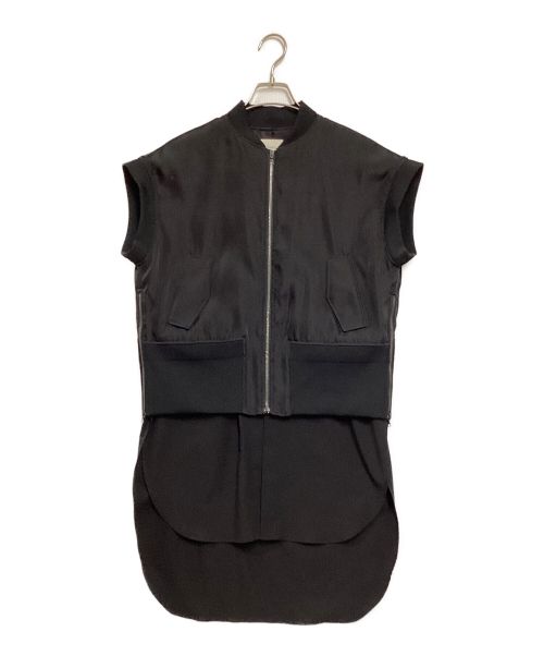 LE PHIL（ル フィル）LE PHIL (ル フィル) ノースリーブボンバージャケット ブラックの古着・服飾アイテム