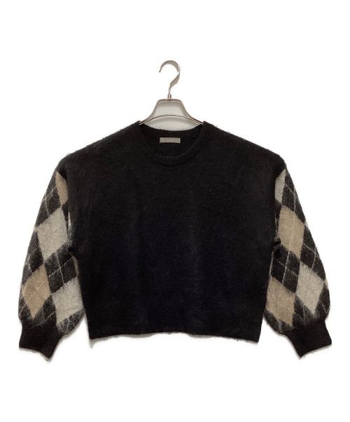 heliopole（エリオポール）heliopole (エリオポール) ARGYLE CREW NECK KT ブラック サイズ:38の古着・服飾アイテム