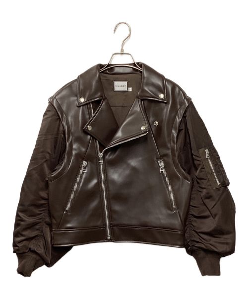 moussy（マウジー）moussy (マウジー) FAUX LEATHER DETACHABLEジャケット ブラウン サイズ:1の古着・服飾アイテム