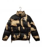 THE NORTH FACE×SUPREMEザ ノース フェイス×シュプリーム）の古着「Bleached Denim Print Nuptse Jacket」｜ブラウン×ブラック