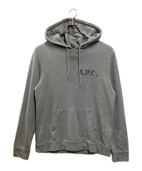 A.P.C.（アーペーセー）A.P.C. (アーペーセー) ロゴプルオーバーパーカー グレー サイズ:Mの古着・服飾アイテム