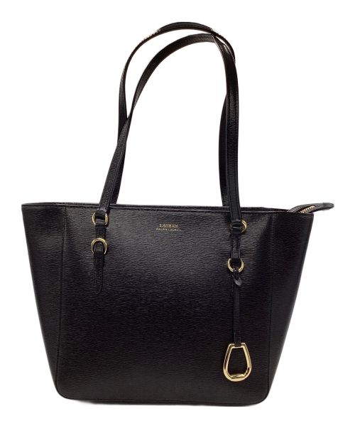 LAUREN RALPH LAUREN（ローレンラルフローレン）LAUREN RALPH LAUREN (ローレンラルフローレン) Bennington Leather Tote Bag ブラックの古着・服飾アイテム