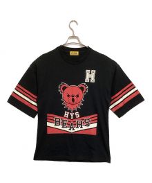 Hysteric Glamour.（ヒステリックグラマー）の古着「HYS BEARS オーバーサイズTシャツ」｜ブラック×レッド