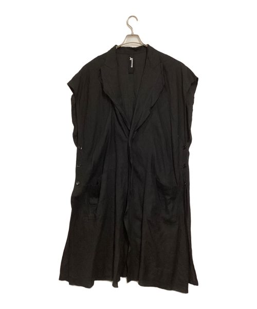 GROUND Y（グラウンドワイ）GROUND Y (グラウンドワイ) Linen Cross Tailored Poncho ブラック サイズ:3の古着・服飾アイテム