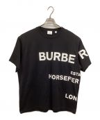 BURBERRY LONDONバーバリーロンドン）の古着「Horse Ferry Print Cotton Oversize Tee」｜ブラック