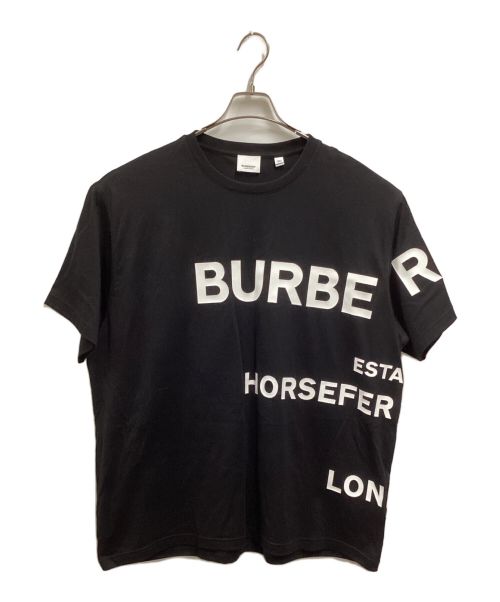 BURBERRY LONDON（バーバリーロンドン）BURBERRY LONDON (バーバリー ロンドン) Horse Ferry Print Cotton Oversize Tee ブラック サイズ:LGの古着・服飾アイテム