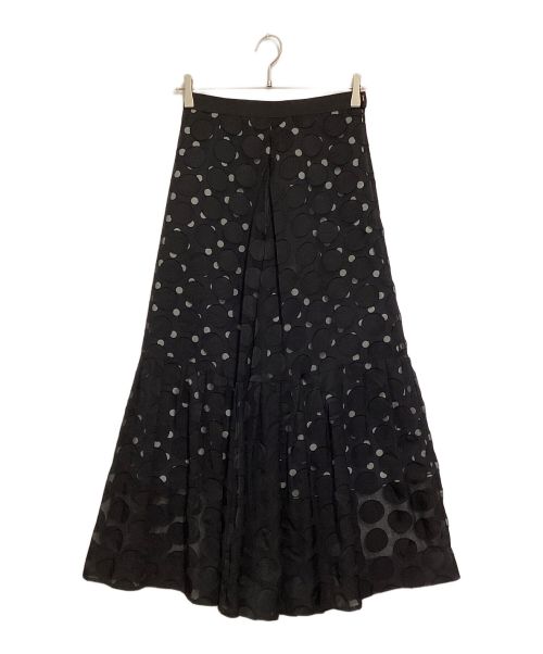 LE CIEL BLEU（ルシェルブルー）LE CIEL BLEU (ルシェルブルー) Dot Layered Maxi Skirt ブラック サイズ:36の古着・服飾アイテム