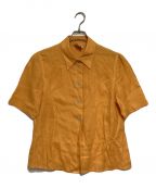 HERMESエルメス）の古着「リネン半袖シャツ」｜オレンジ