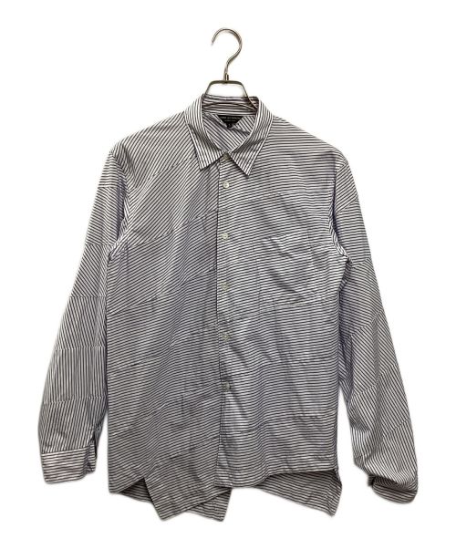 COMME des GARCONS HOMME PLUS（コムデギャルソンオムプリュス）COMME des GARCONS HOMME PLUS (コムデギャルソンオムプリュス) ツイストストライプシャツ ホワイト×ネイビー サイズ:Sの古着・服飾アイテム