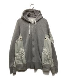 sacai（サカイ）の古着「Sponge Sweat×Nylon Twill Hoodie」｜グレー