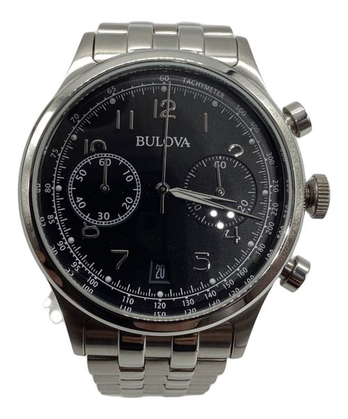 BULOVA（ブローバ）BULOVA (ブローバ) Classic Black Dial Steel Chronograph Watch ブラックの古着・服飾アイテム