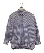 FreshServiceフレッシュサービス）の古着「CORPORATE STRIPE ANORAK SHIRT」｜ホワイト×ブルー