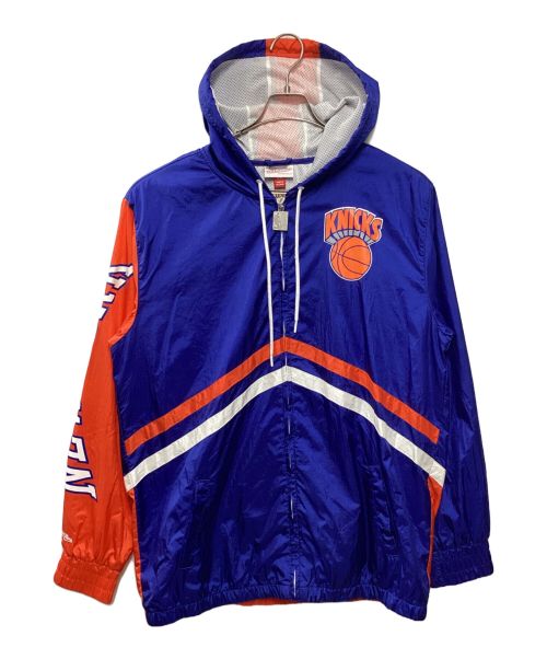 MITCHELL & NESS（ミッチェルアンドネス）MITCHELL & NESS (ミッチェルアンドネス) HARDWOOD CLASSICS (ハードウッドクラシック) ナイロンジャケット ブルー×オレンジ サイズ:XLの古着・服飾アイテム