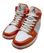 NIKEナイキ）の古着「AIR JORDAN 1 MID SE」｜オレンジ×ホワイト