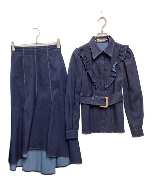 HER LIP TO（ハーリップトゥ）HER LIP TO (ハーリップトゥ) Wave Denim Two Piece インディゴ サイズ:Sの古着・服飾アイテム