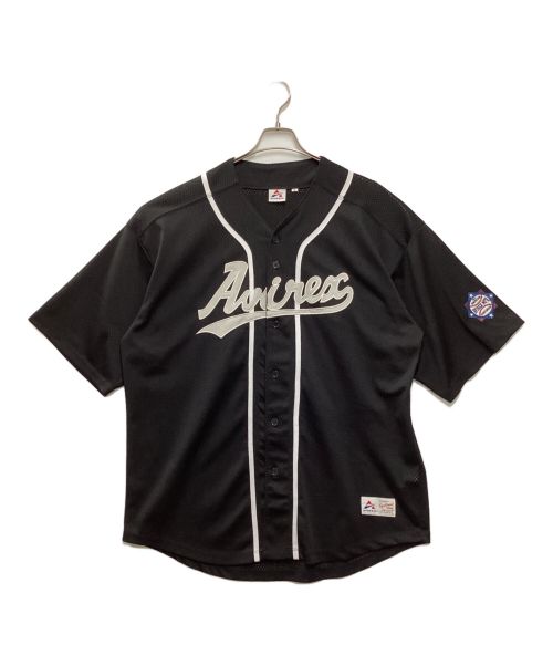 AVIREX（アヴィレックス）AVIREX (アヴィレックス) MESH BASEBALL SHIRT ブラック サイズ:XLの古着・服飾アイテム