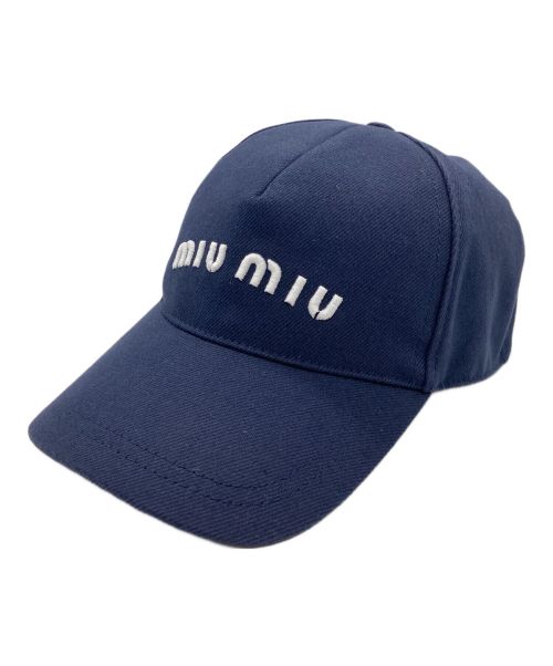 MIU MIU（ミュウミュウ）MIU MIU (ミュウミュウ) ベースボールキャップ ネイビー サイズ:Sの古着・服飾アイテム