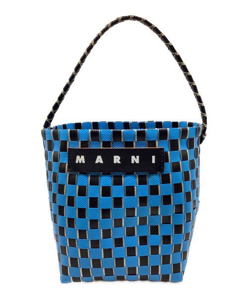 MARNI（マルニ）MARNI (マルニ) フラワーカフェワンハンドルカゴバッグ ブルー×ブラックの古着・服飾アイテム