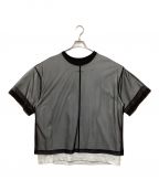 MAISON SPECIALメゾンスペシャル）の古着「Layered Tulle T-shirt」｜ブラック×ホワイト