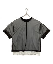 MAISON SPECIAL（メゾンスペシャル）の古着「Layered Tulle T-shirt」｜ブラック×ホワイト