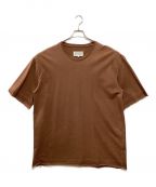 Maison Margiela 1 10メゾン マルジェラ）の古着「ディストレスドコットンステッチダメージ加工半袖Tシャツ」｜ブラウン