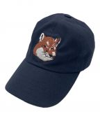 maison kitsuneメゾンキツネ）の古着「LARGE FOX HEAD EMBROIDERY 6P CAP」｜ネイビー