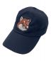 maison kitsune（メゾンキツネ）の古着「LARGE FOX HEAD EMBROIDERY 6P CAP」｜ネイビー