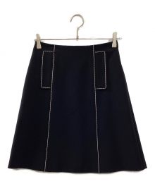 FOXEY NEWYORK（フォクシーニューヨーク）の古着「STRETCH SUITING A-LINE SKIRT」｜ブラック