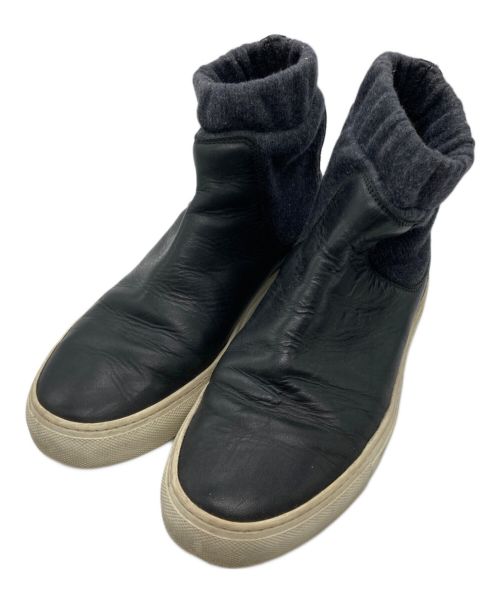 MM6 Maison Margiela（エムエムシックス メゾンマルジェラ）MM6 Maison Margiela (エムエムシックス メゾンマルジェラ) ニット切替スニーカー ブラック×ネイビー サイズ:37の古着・服飾アイテム