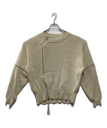 MAISON SPECIAL（メゾンスペシャル）の古着「Zip Fastener Docking Design Knit Wear」｜アイボリー