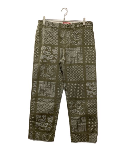 SUPREME（シュプリーム）SUPREME (シュプリーム) Paisley Grid Chino Pant オリーブ サイズ:32の古着・服飾アイテム