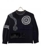 Mame Kurogouchiマメクロゴウチ）の古着「Jomon Pattern Knitted Pullover」｜ネイビー